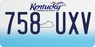 KY license plate 758UXV