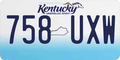 KY license plate 758UXW