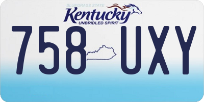 KY license plate 758UXY
