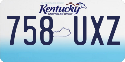 KY license plate 758UXZ