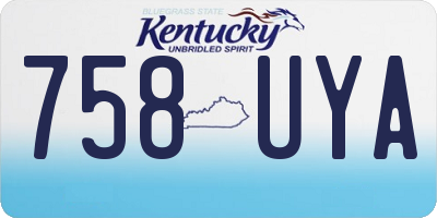 KY license plate 758UYA
