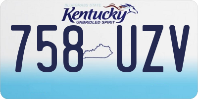 KY license plate 758UZV