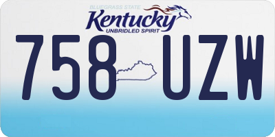 KY license plate 758UZW