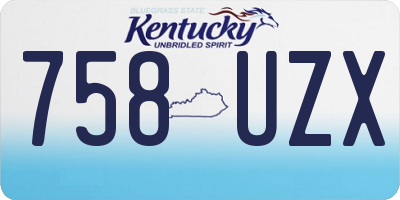 KY license plate 758UZX