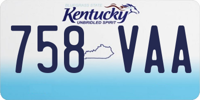 KY license plate 758VAA