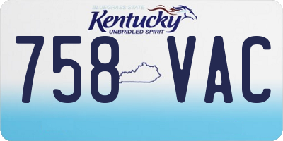 KY license plate 758VAC