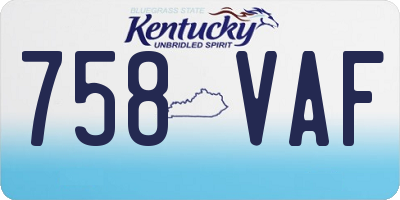 KY license plate 758VAF