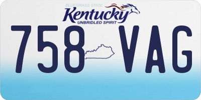 KY license plate 758VAG
