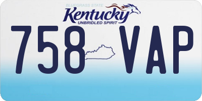 KY license plate 758VAP