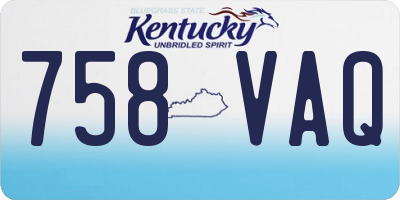 KY license plate 758VAQ