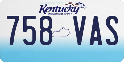 KY license plate 758VAS