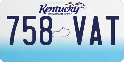 KY license plate 758VAT