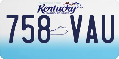 KY license plate 758VAU