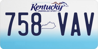 KY license plate 758VAV