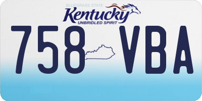 KY license plate 758VBA