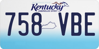 KY license plate 758VBE