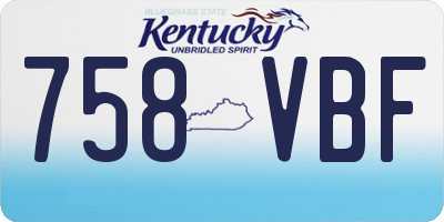 KY license plate 758VBF