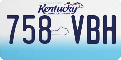 KY license plate 758VBH
