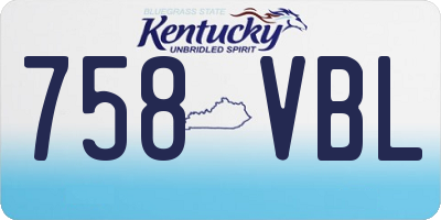 KY license plate 758VBL
