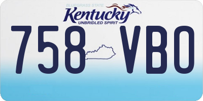 KY license plate 758VBO