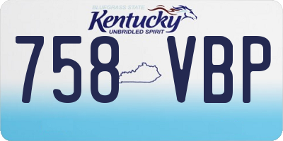 KY license plate 758VBP