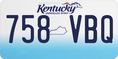 KY license plate 758VBQ