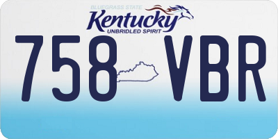 KY license plate 758VBR