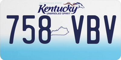 KY license plate 758VBV