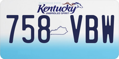 KY license plate 758VBW