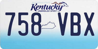 KY license plate 758VBX