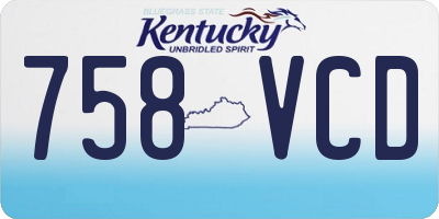 KY license plate 758VCD