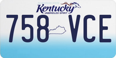 KY license plate 758VCE
