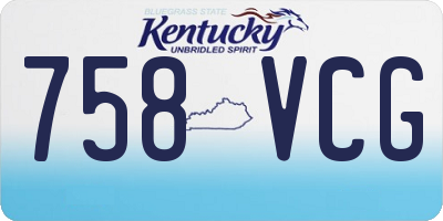KY license plate 758VCG