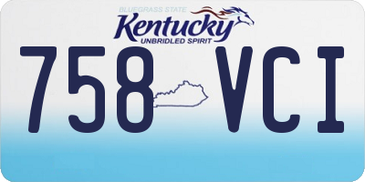 KY license plate 758VCI