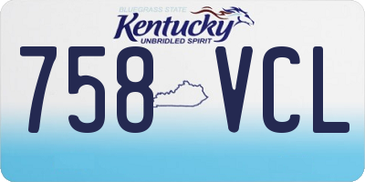 KY license plate 758VCL