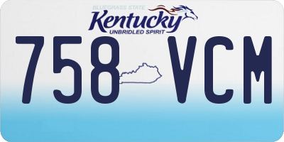 KY license plate 758VCM