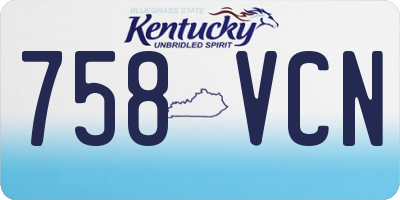 KY license plate 758VCN