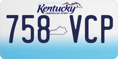 KY license plate 758VCP