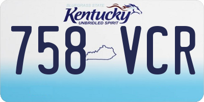 KY license plate 758VCR