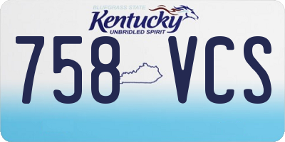 KY license plate 758VCS