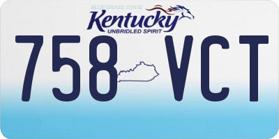 KY license plate 758VCT