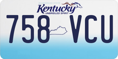 KY license plate 758VCU