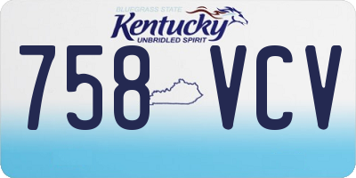 KY license plate 758VCV