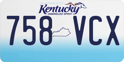 KY license plate 758VCX