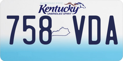 KY license plate 758VDA