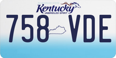 KY license plate 758VDE