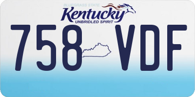 KY license plate 758VDF