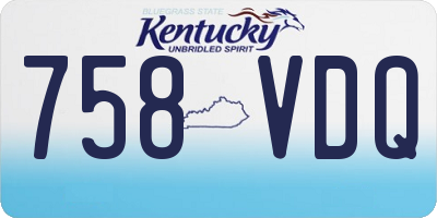 KY license plate 758VDQ