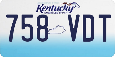 KY license plate 758VDT