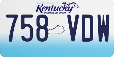 KY license plate 758VDW